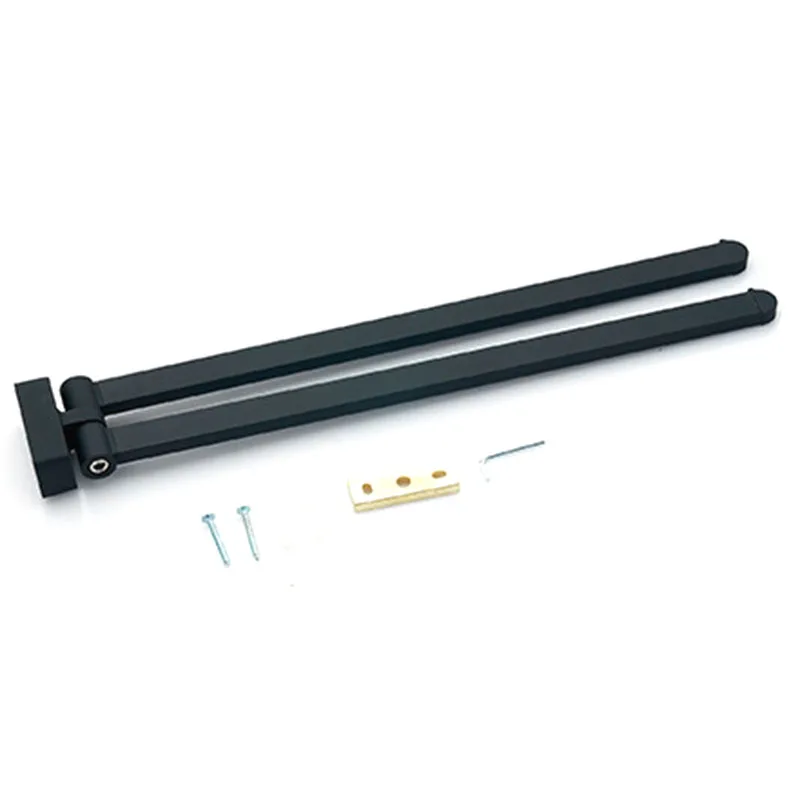 

Swivel Towel Bar Movable Double Towel Rails Chrome Polished Matt Rubber Black Bathroom Accessories