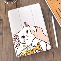 cute animal orange cat case for ipad air 4 2020 air 2 3 mini 5 4 case with pencil holder for ipad pro 11 case 2020 ipad 8th case
