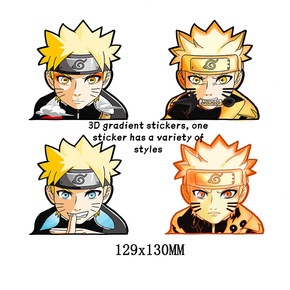 

1PCS Anime 3D Gradient Sticker Velcro Pirate King Ghost Killing Blade Creative Magic Car Sticker Laptop Luggage Decoration