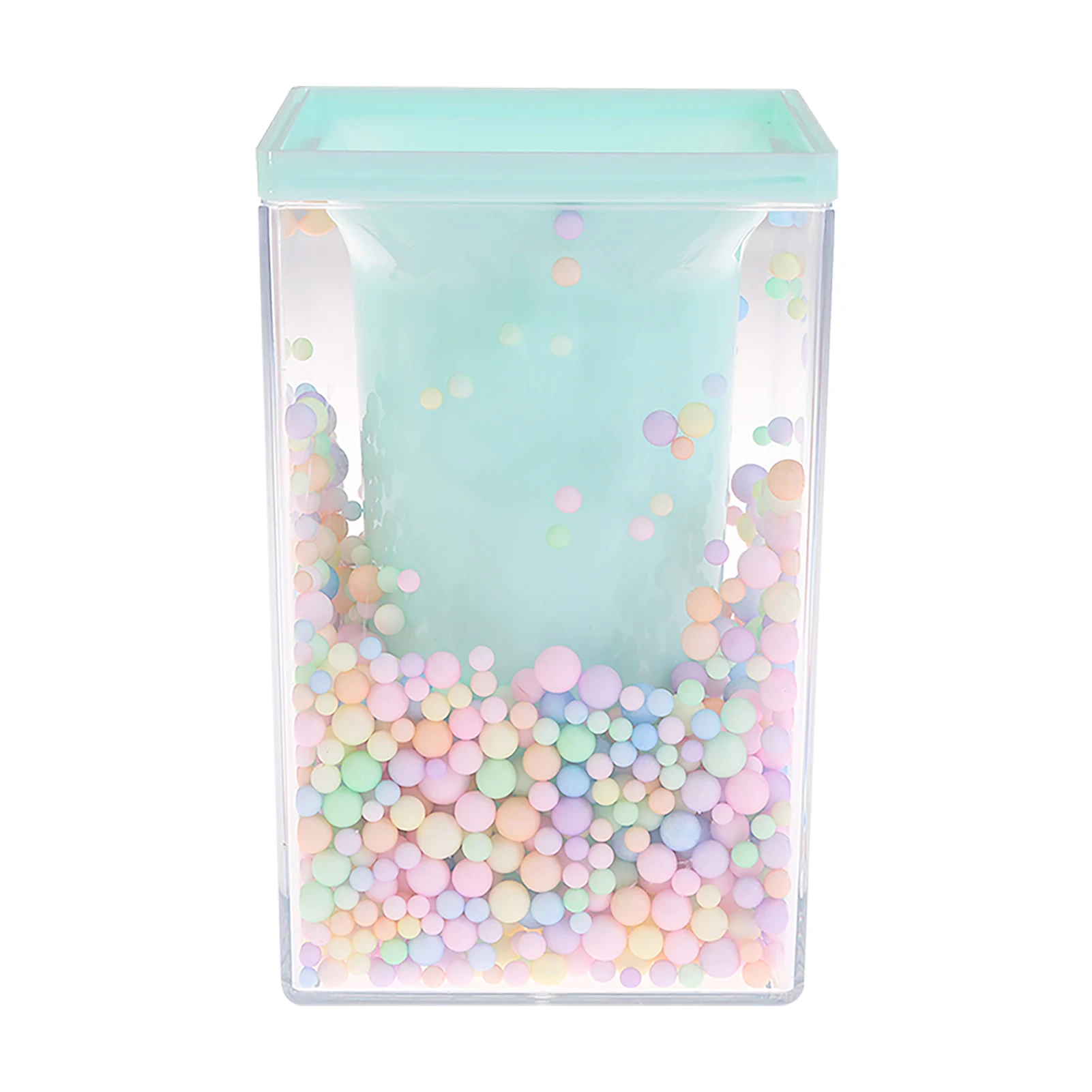 

Foam Ball Childern Desktop Ornament Square Shape Pen Holders DIY Storage Desk Organization Container Large Capacity Pencil Stand