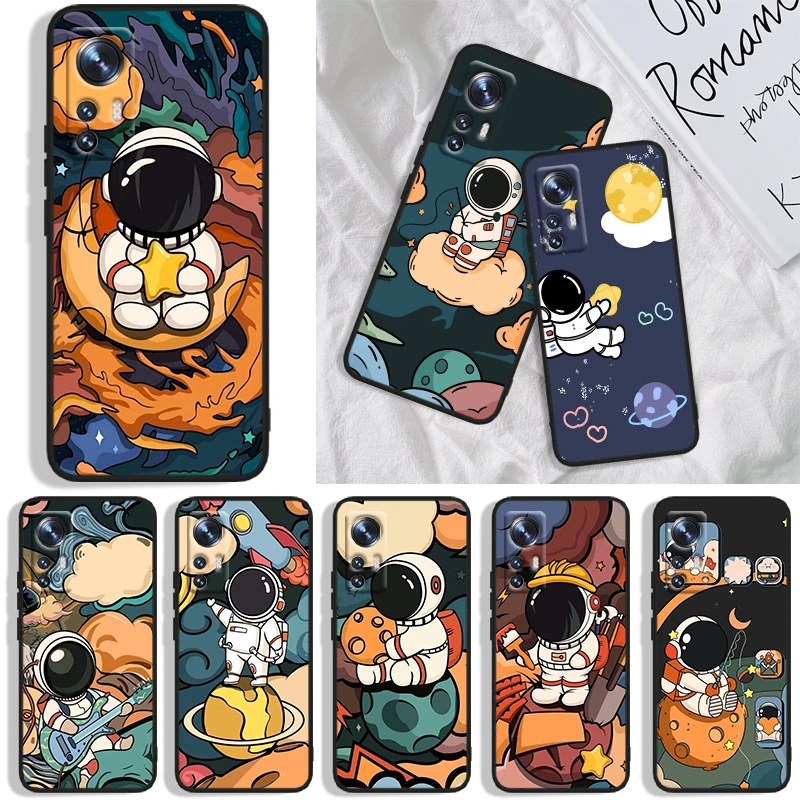 

Good looking astronaut Phone Case For Xiaomi Mi A1(5X) A2(6X) A3(CC9E) Play Mix 3 8 9 9T Note 10 Lite Pro SE Black luxury Soft