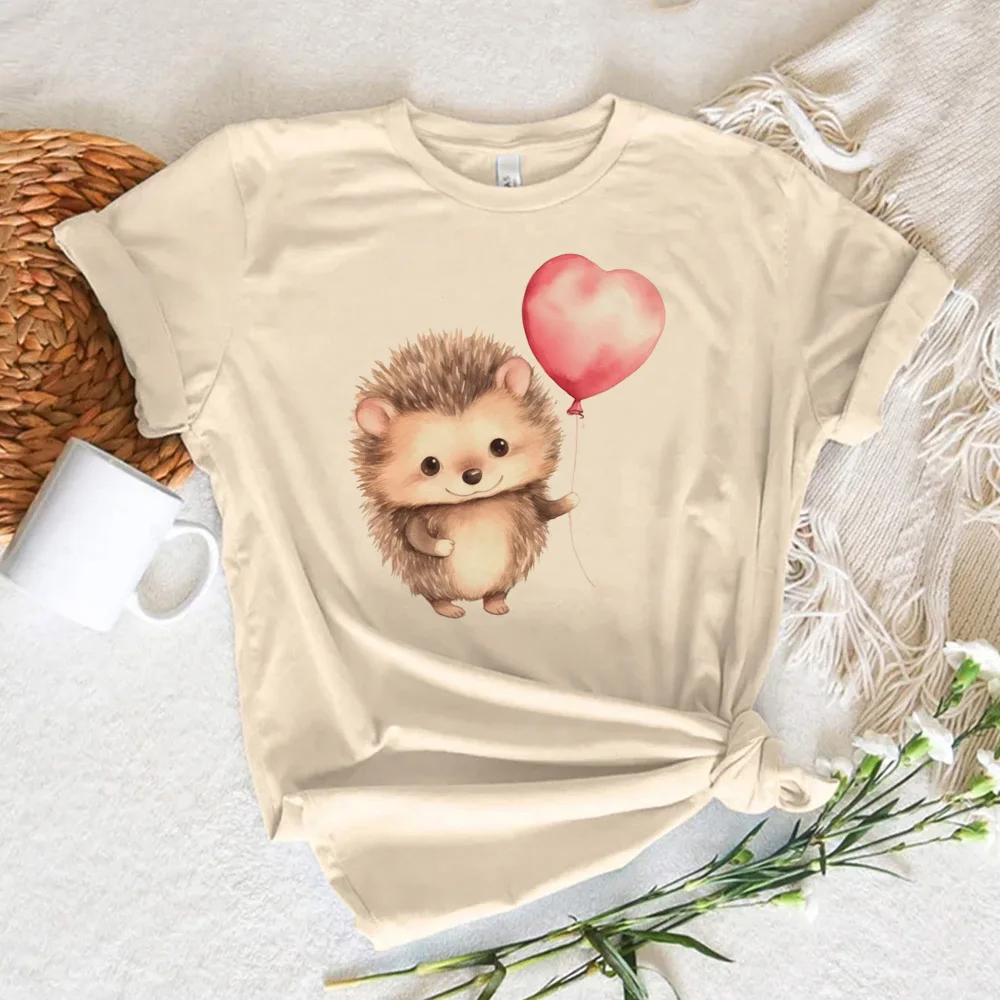 Женская летняя комиксная Футболка с принтом Ежик