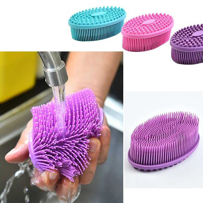 

Silicone Bath Brush Baby Soft High Quality Baby Tactile Training Brush Durable Baby Massage Brush New 2021