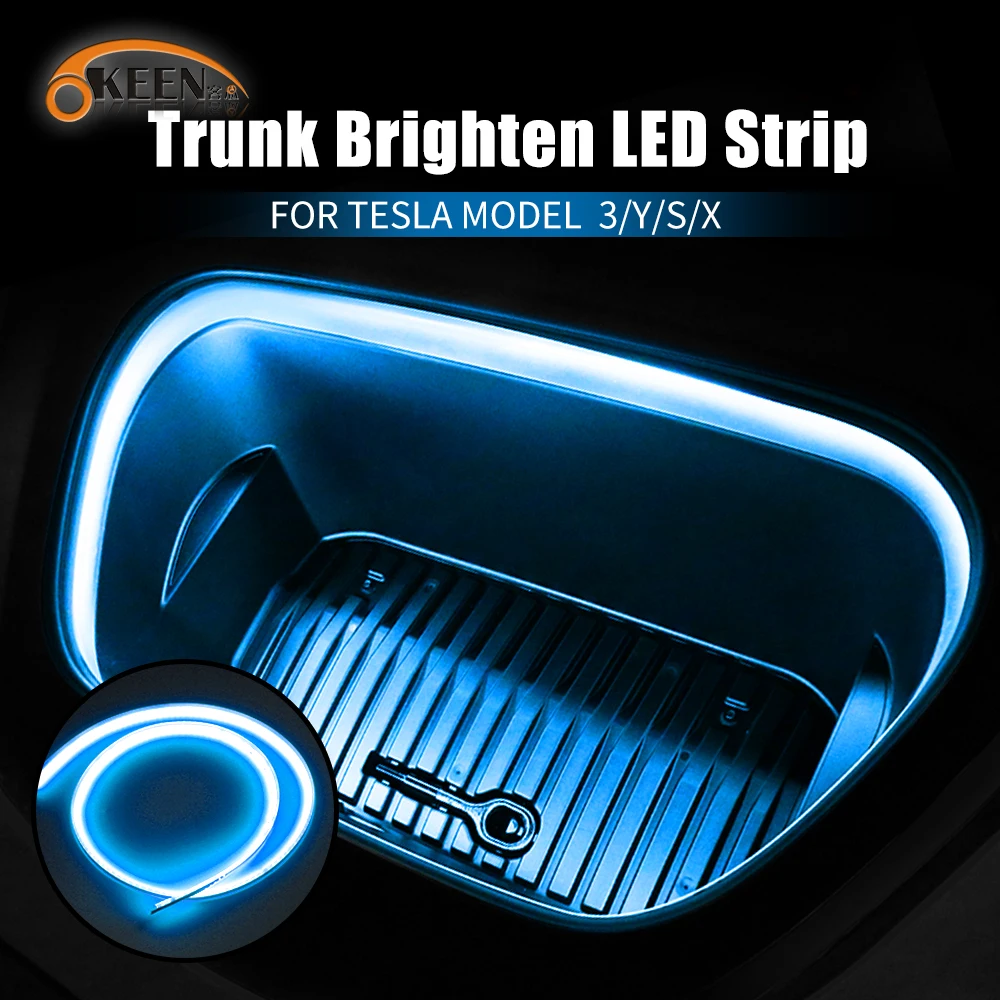 

OKEEN LED Strip Light For Tesla Model 3 Y S X 2013-2022 Front Trunk Neon Light Auto Interior Decorative Lamp Modified Lights 12V