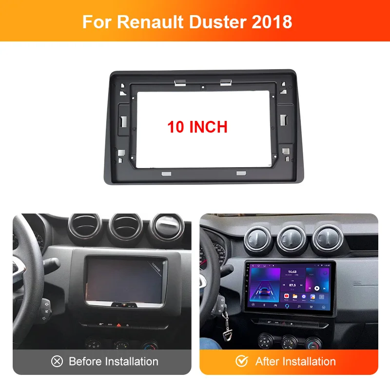 Для RENAULT DUSTER 2012-2018 9/10.1 дюймовый автомобильный радиоприемник Android MP5 телефон рамка
