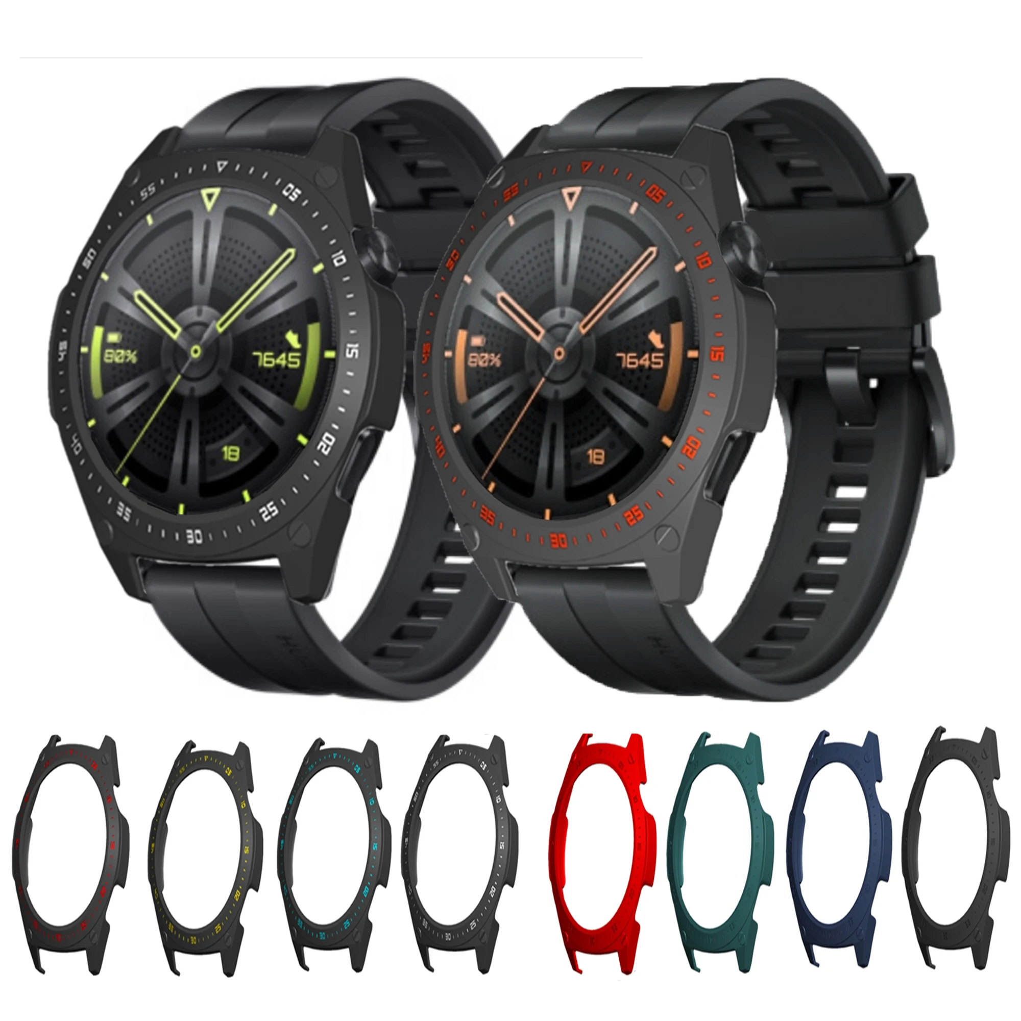 

Silicone Protective For Huawei Watch GT 3 Watchband Bezel Ring Case Protector Shell For Huawei Watch GT3 46mm Wristband Cover