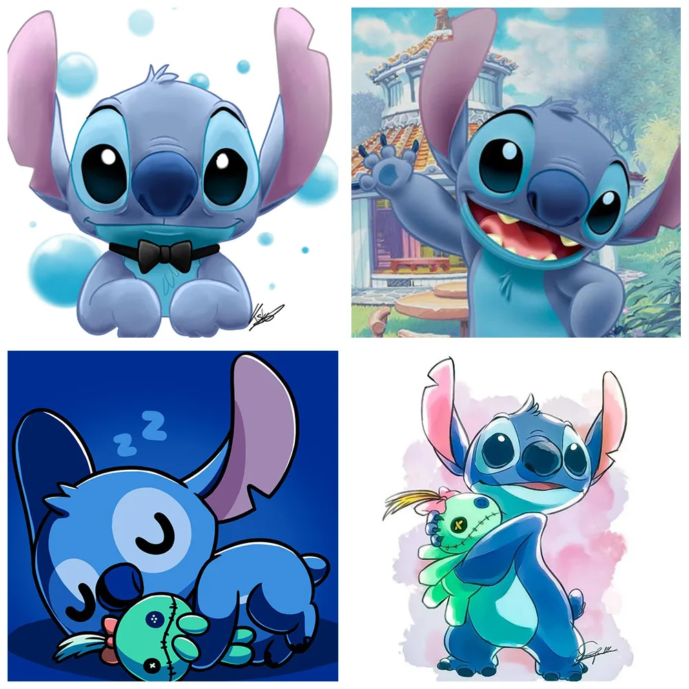 

Disney Round Drill 5D DIY Diamond Painting Cartoon Lilo Stitch 3D Diamond Embroidery Cross Stitch Home Decor Gift