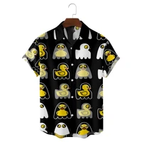 2022 new mens casual breathable short sleeve top can be customized with fashion lapel mens ghost duck