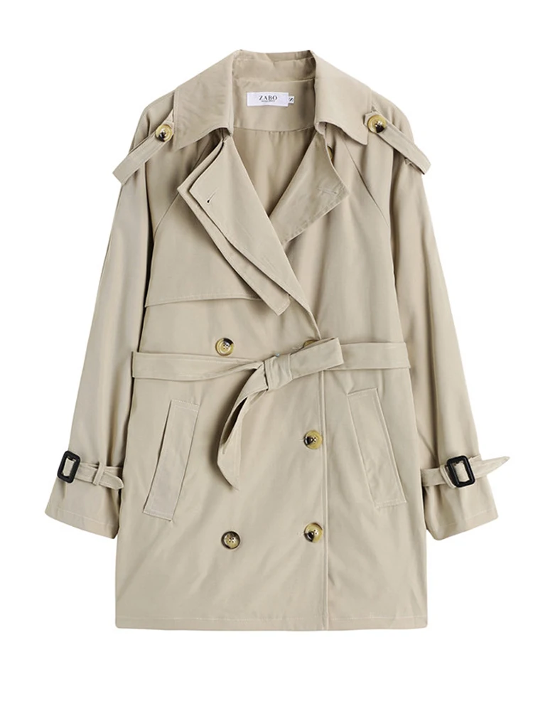 

2022 Women Trench Harajuku Office Coat Casual Oversized Double breasted Windbreaker Female Notched Collar Chic Outwear Coats