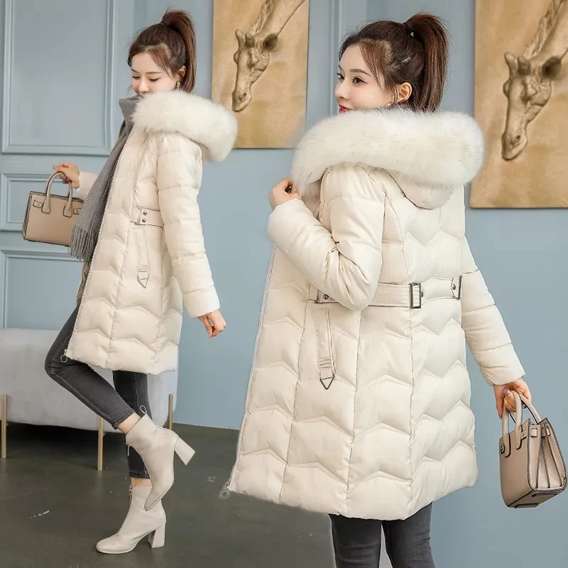 Winter Jacket Parkas Women 2022New Korean Loose Mid-length Down Cotton Jacket Parka Warm Female Cotton Casual Jacket Outwear 4XL