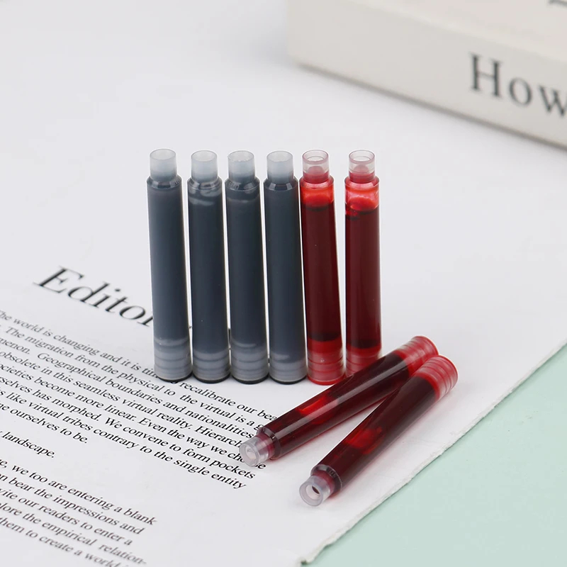 

12pcs Large Capacity Practise Calligraphy Universal Black Blue Fountain Pen Ink Sac Writing Office Stationery Wholesale