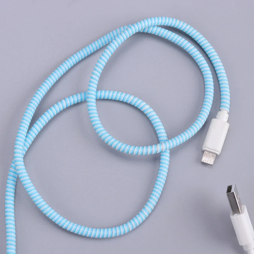 

2022 Protector Spring 1.4m Color Phone Wire Cord Rope Protection Rope For USB Charging Cable Earphone Data Bobbin Winder