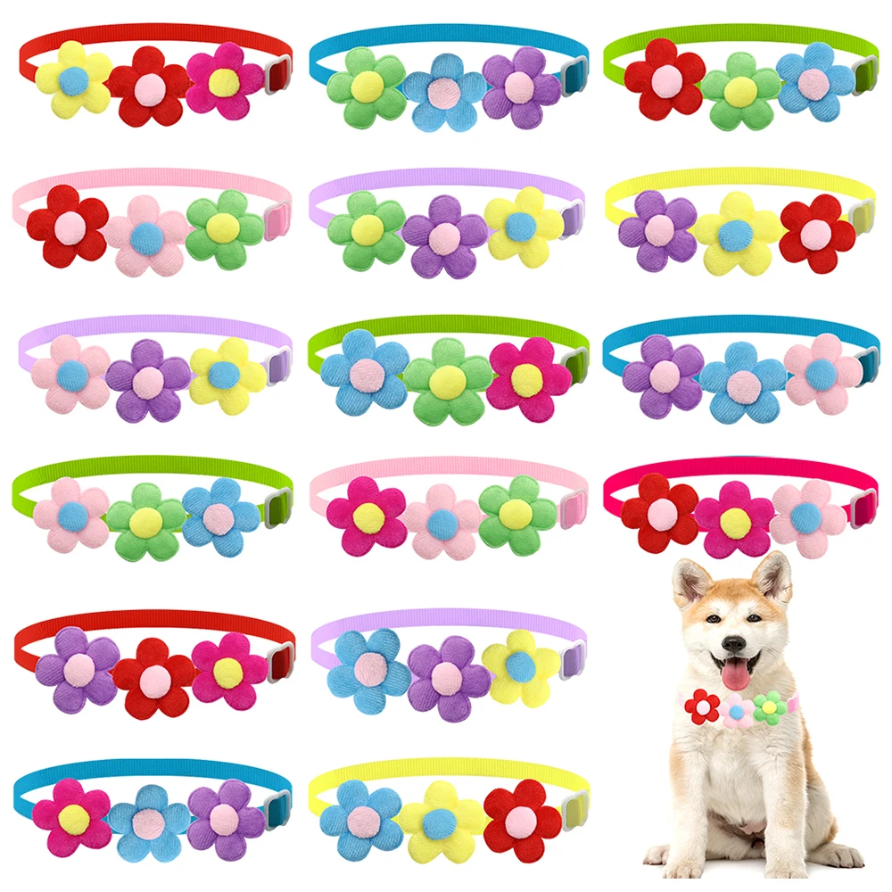 

Красочные галстуки-бабочки для кошек и собак, аксессуары для ухода за домашними животными с бантом, ошейник для собак, цветы, 50/100 галстуков для собак