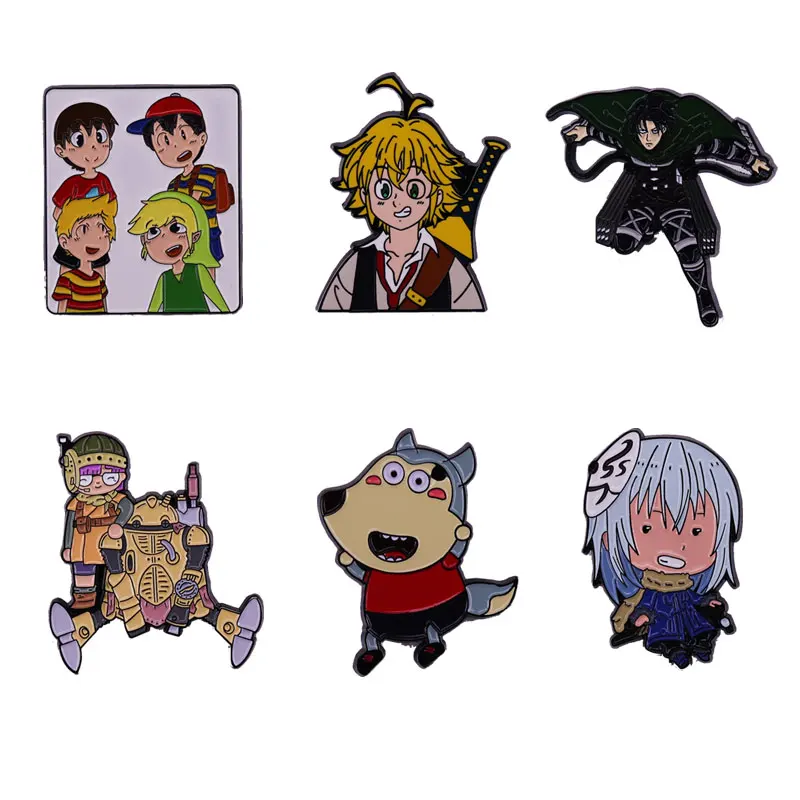 

Cool Cartoon Boy Lapel Pin Cute Retro Anime Enamel Brooch Denim Jacket Backpack Badge Decoration Children Fashion Jewelry Gifts