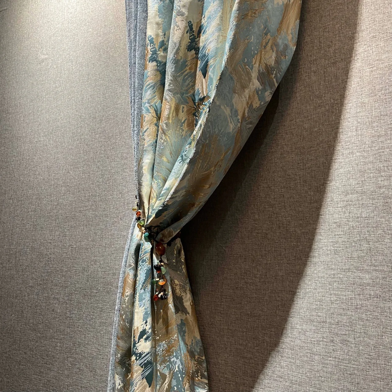 

Jacquard high precision stitching chenille light luxury living room curtain blackout curtains