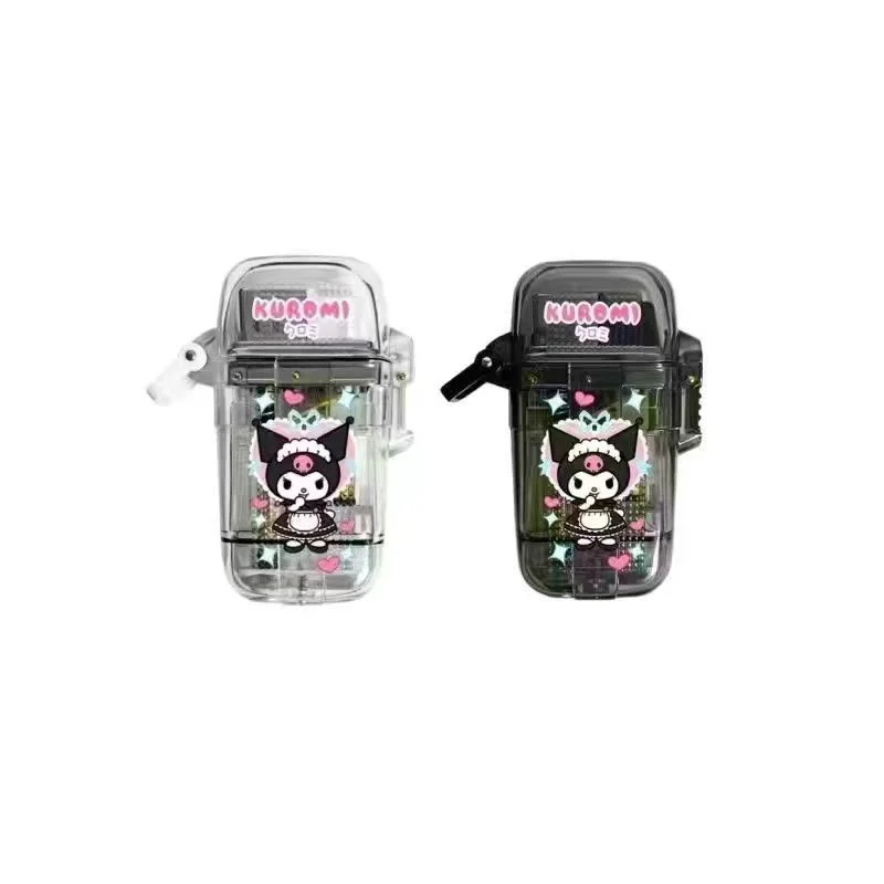

Sanrio мультфильм Kuromi Melody Зажигалка розовое пламя Ветрозащитный креативный модный подарок для мужчин и женщин KTV бар личность