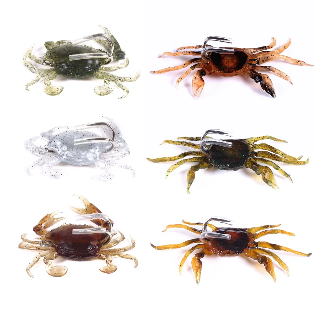 

8cm/10cm Fishing Lures Artificial Simulation Sinking Crab Lures Sea Fishing Bait with Sharp Hooks Fish Tackles