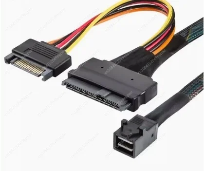 4 встроенных кабеля 12G Mini SAS HD — U.2 / SFF-8643 SFF-8639 длиной 0 5 м с 15-контактным блоком