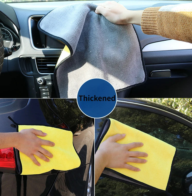 

2pcs Extra Soft Car Wash Microfiber Towel thickening Car Cleaning Drying Cloth Car Care Cloth Detailing Car WashTowel 1pcs 100g