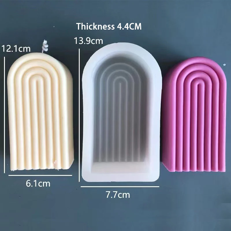 

Candle Silicone Geometric Diy 3D Moule Bougie Arched Candle Mould Food Grade Epoxy Mold Moldes Para Velas