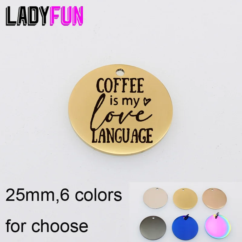 

Stainless Steel Pendant Charms Coffee Is My Love Language Charm High Polish Jewelry Accessories
