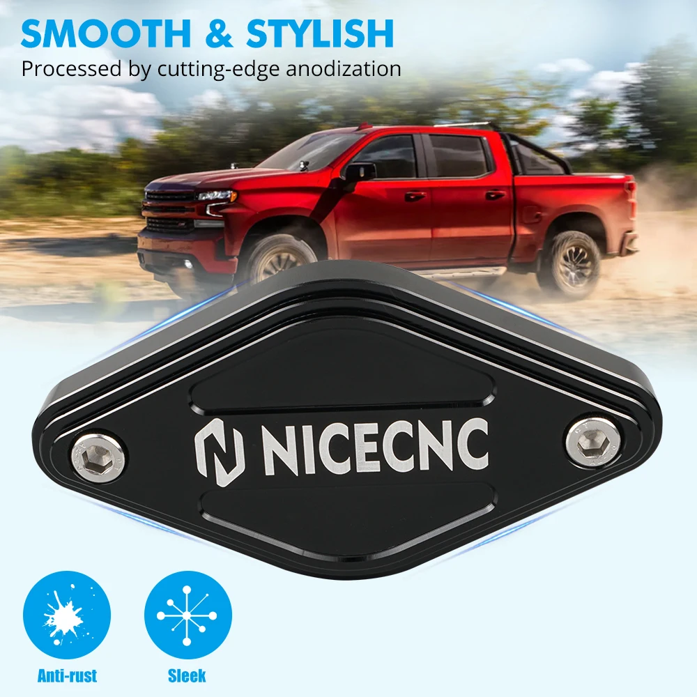 

NICECNC Intake Resonator Delete Plate for Chevy for GMC Pickup 6.6L (LML) 2012-2016 Turbo Diesel Black Red Aluminum Alloy