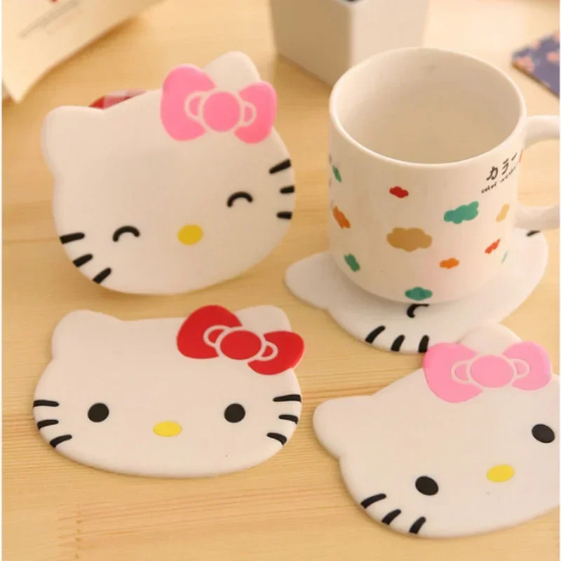 Кавайные подставки Hello Kitty Sanrio Мультяшные милые ПВХ мягкий резиновый