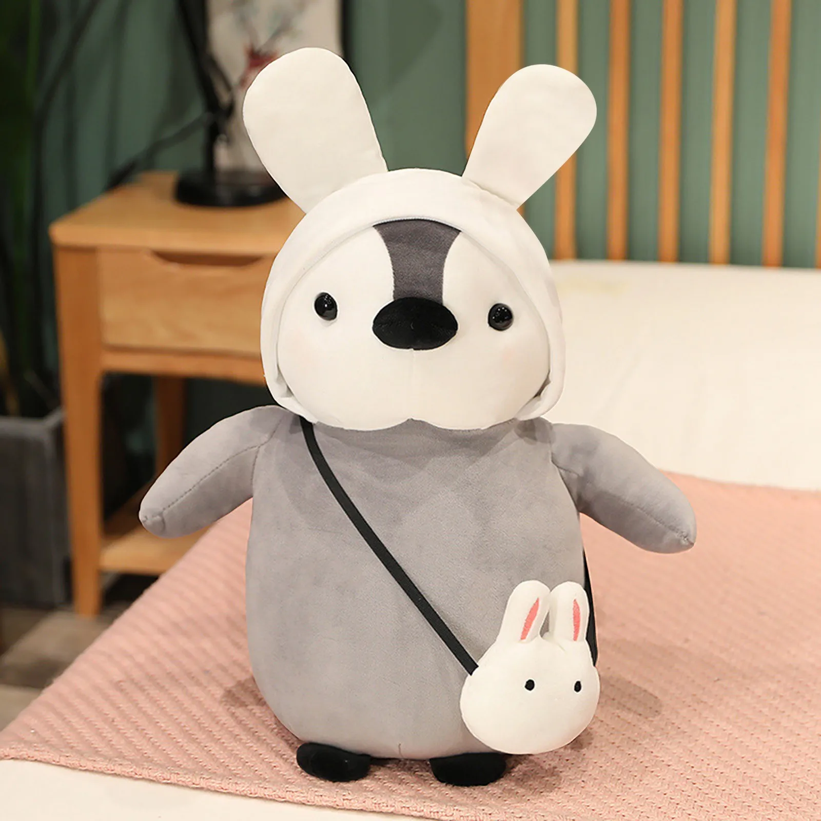 25CM Kawaii Cartoon Mollusk Penguin Cosplay Plush Cross-dress Rabbit Strawberry Frog Toys Gifts For Girlfriend Kids Christmas - купить по