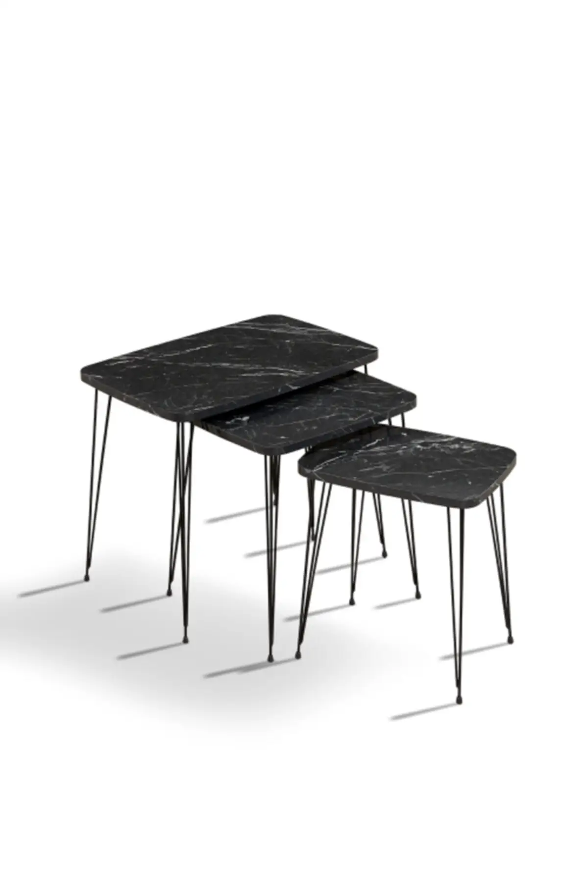 

Modern Zigon coffee table pcs set Black Marble Pattern coffee tables table basse furniture living room table