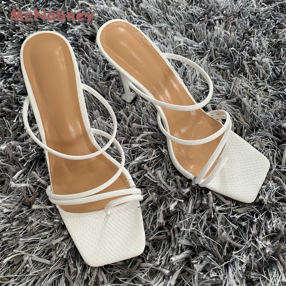 2023 Summer Pumps Sexy Slippers Sandals Shoes Women Thin High Heels Square Toe Sandal Lady Pump Shoes Sexy Flip Flops Heels