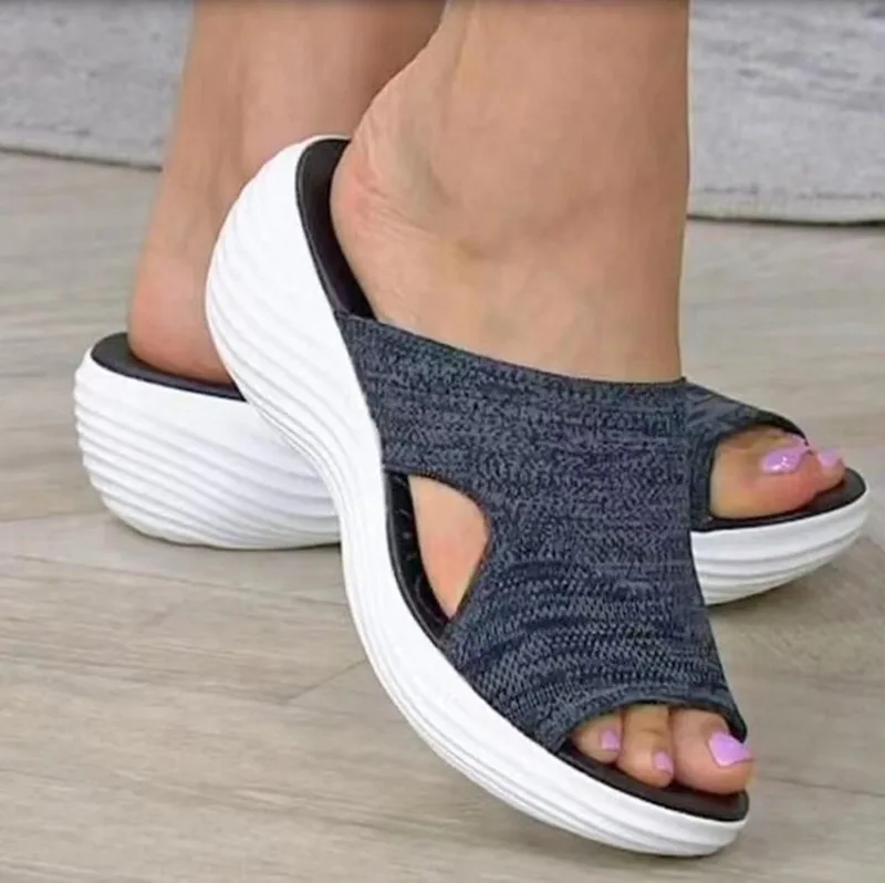 

Women Casual Beach Slippers Orthopedic Stretch Orthotic Sandals Female Open Toe Breathable Slides Stretch Cross Shoes Outdoor