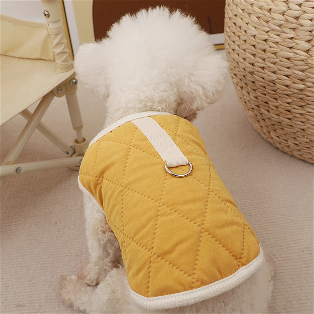 

Autumn Winter Pet Clothing Cute Bear Print Can Pull Vest French Bulldog Dogs Cotton Coat Jacket Warm Thickened Cat Puppy Costume