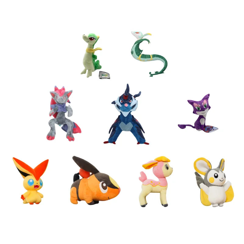 Фото Плюшевые куклы Pokemon Pikachu Hezhong Area Series Tepig Emolga Servine Serperior Samurott, мягкие плюшевые детские подарки на день рождения и Рождество №1