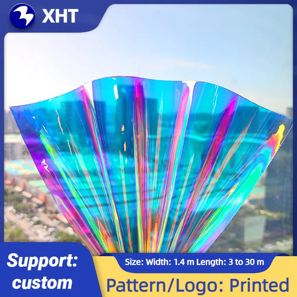 Лазерная Переливающаяся голографическая пленка, прозрачная ткань из ПВХ/ТПУ, кожаная радужная пленка, блестящий виниловый материал, 7-13 шт./комплект