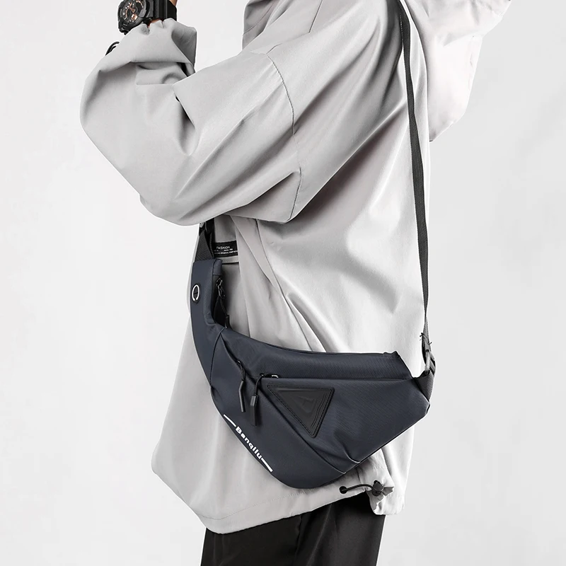 Миниатюрная сумка через плечо для мужчин нейлоновый материал неправильная форма