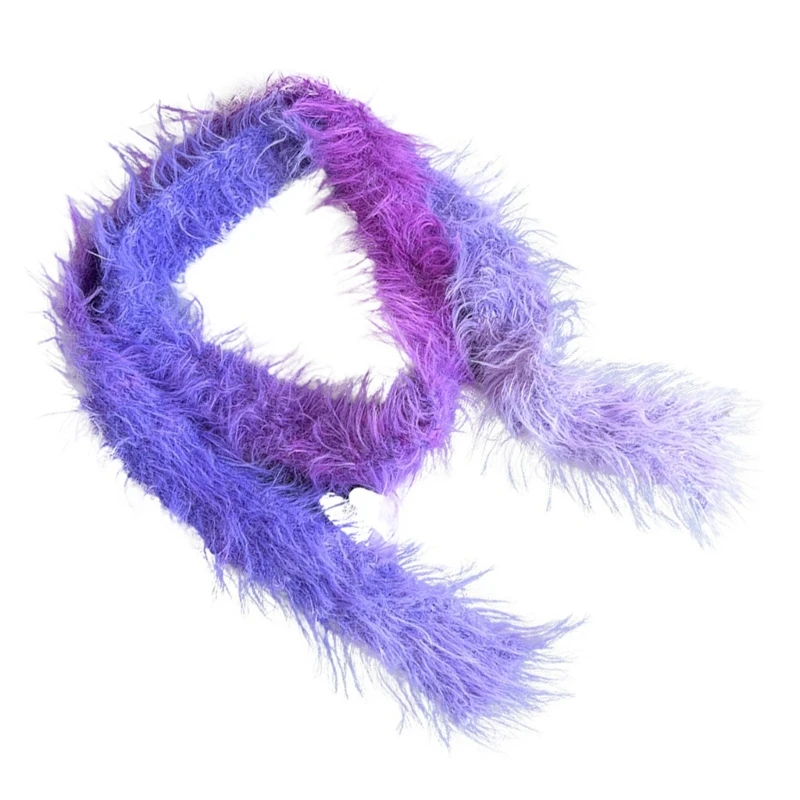 Новый стильный пушистый шарф для женщин длинный узкий пояс галстук девочек