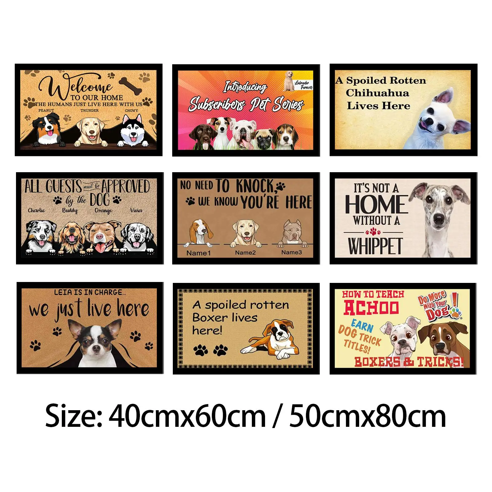 

Floor Mat Area Rug Decorative Dogs Bathroom Rug for Kitchen Entryway Indoor