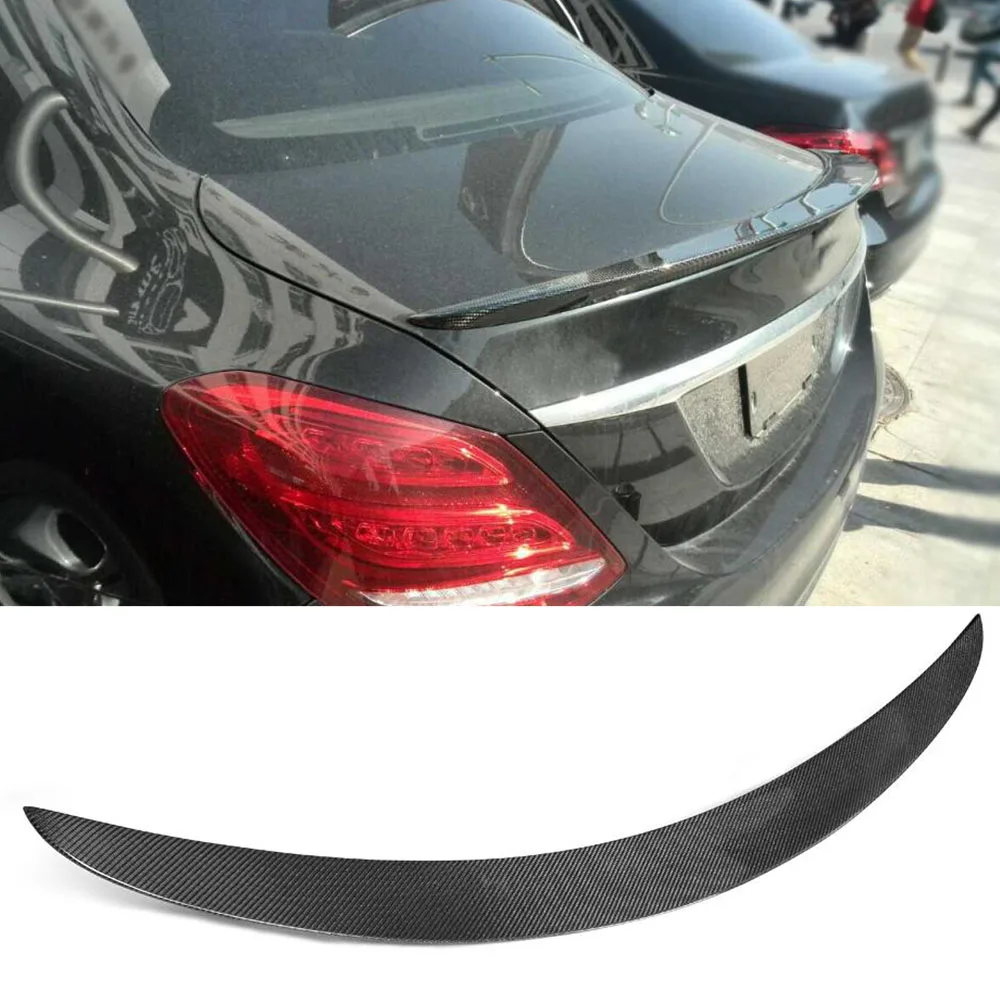

Carbon Fiber Car Rear Trunk Lip Spoiler Wing For Mercedes Benz W205 C63 AMG C180 C200 C250 Sedan 4D 2015-2017 Rear Wing Spoiler