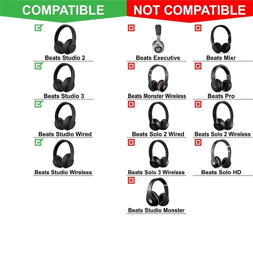 Сменные амбушюры совместимые с наушниками-накладными наушниками Beats Studio Wired