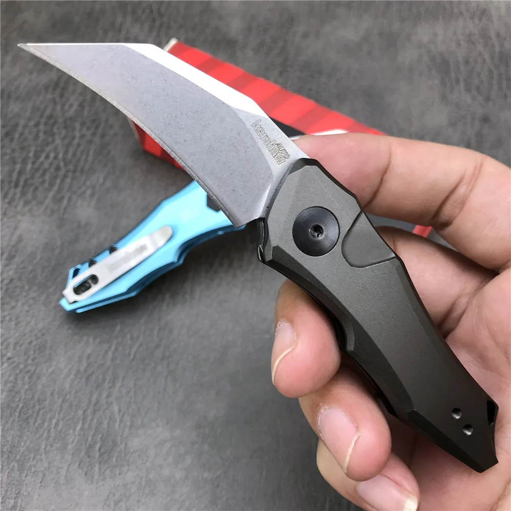 

Kershaw 7350 EDC Survival Folding Knife With Clip Self-defence Flipper Blade Knives 9Cr18MoV Blade Camping, Combat Tactical Tool