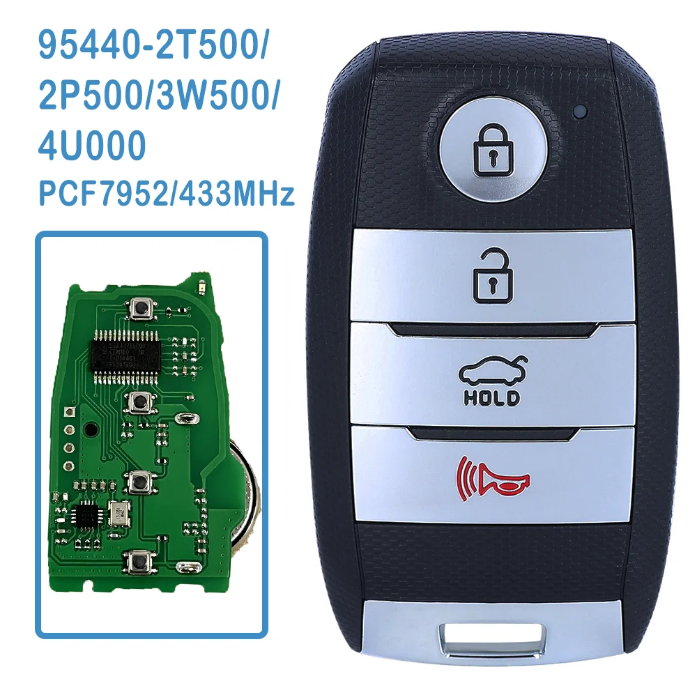 Ключ автомобильный 95440-2T500 95440-2P500 95440-3W500 95440-4U000 Auto 4B Smart Key 433MHz PCF7952 Chip SY5XMFNA433 для KIA Optima 14-15 Ключ автомобильный 95440-2T500 95440-2P500 95440-3W500 95440-4U000 Auto 4B Smart Key 433MHz PCF7952 Chip SY5XMFNA433 для KIA Optima 14-15