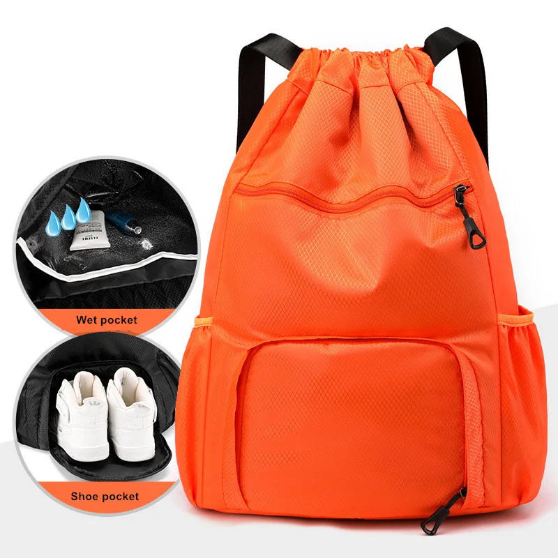 

Women's Sports Bags For Men Fitness Gym Yoga Large Drawstring Luggage Travel Big Shoe Shoulder Pocket Waterproof Female Backpack