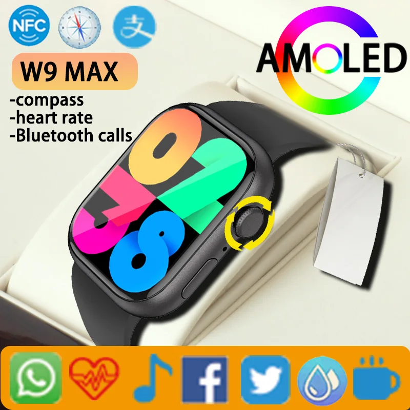 

W9Max Smart Watch True Heart Rate Blood Oxygen 2.05AMOLED Screen Bluetooth Call Bracelet Electronic Watch