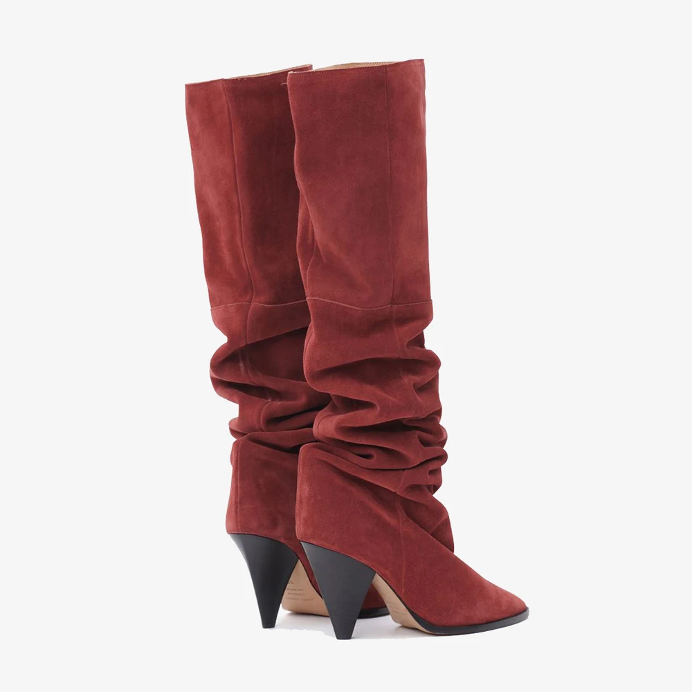 Arden Furtado 2022 Spring Autumn Ladies cone Heels 10cm women's Boots Knee High Boots Large Size over the knee Boots big size 41