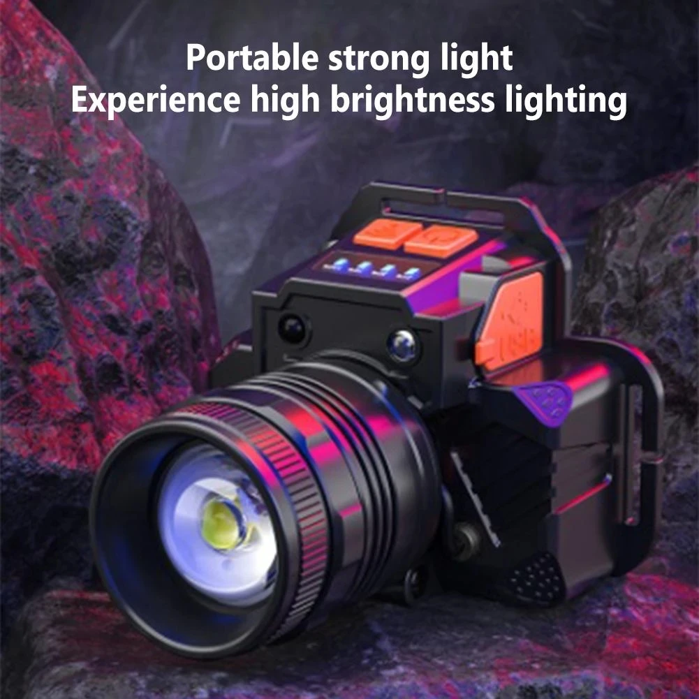 NewPortable Camping LED Headlamp USB Rechargeable Torch Emergency Fishing Night Light 1200mah Built-in Lithium Battery Headlight