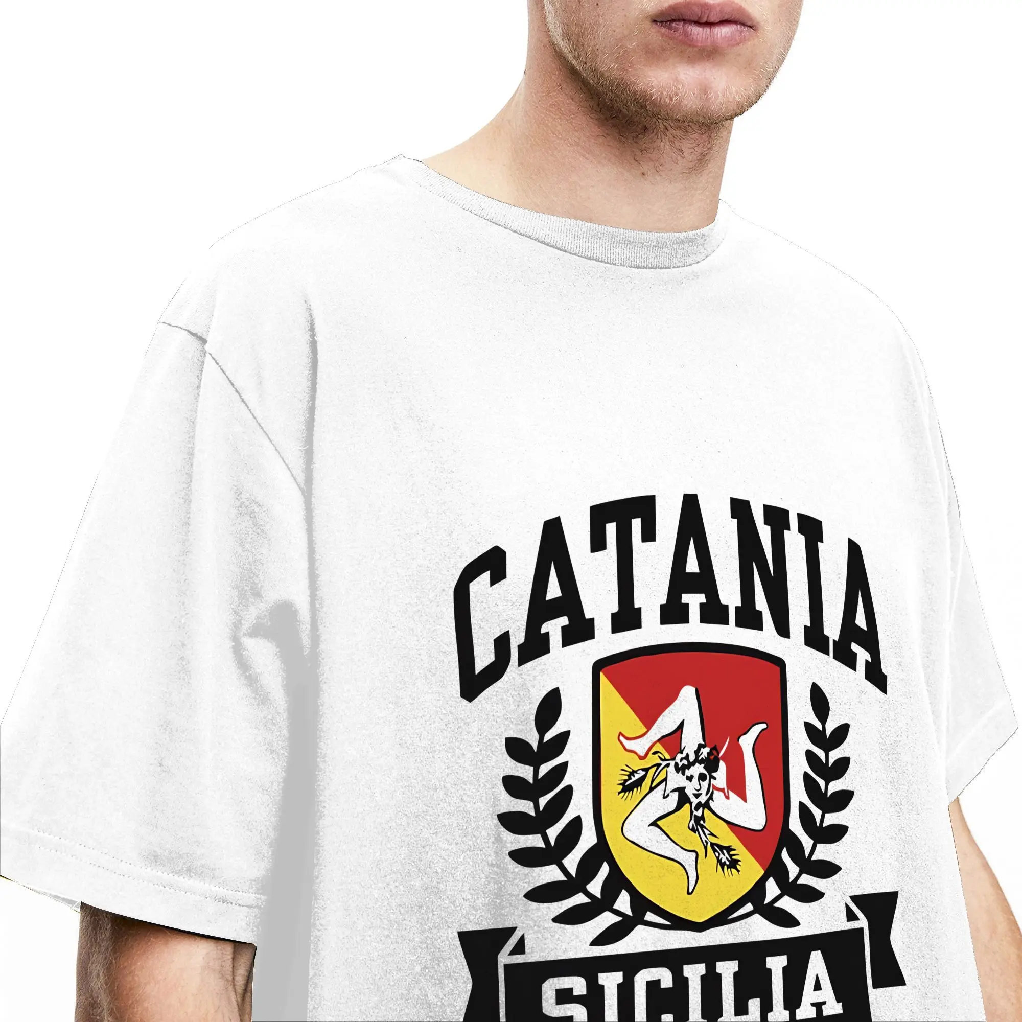 Фото Мужские футболки Catania Sicilia Trinacria, оригинальные футболки с короткими рукавами и круглым вырезом, футболки из чистого хлопка, подарочная одежда №3