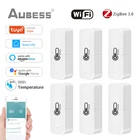 Датчик влажности и температуры Tuya ZigBee, Wi-Fi датчик влажности и температуры в помещении, работает с приложением Alexa Google Home Smart Life