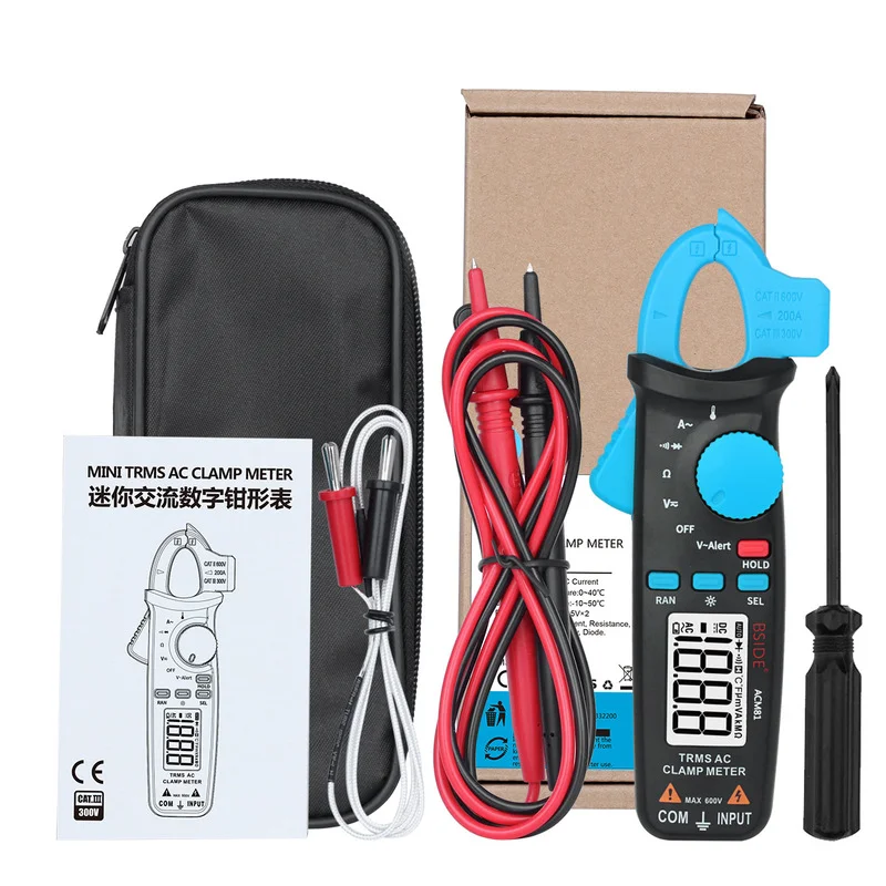 

Hot ACM81 Digital Clamp Meter Auto-Rang TRMS 1mA Accuracy 200A Current DC AC Multimeter Vol Ohm Diode Temperature NCV Tester