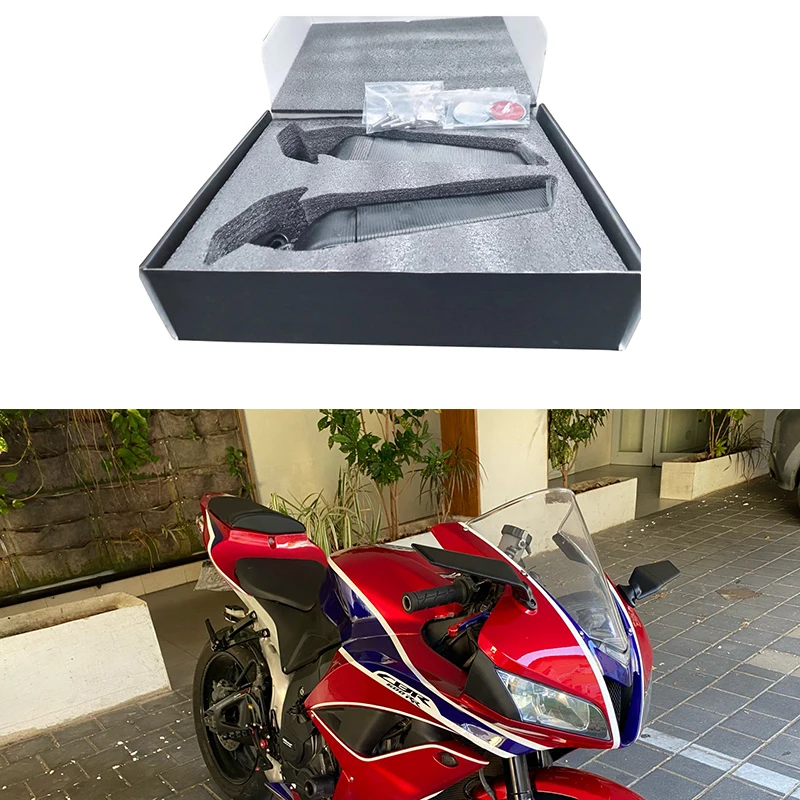 

Aerodynamics Modified Motorcycle Mirrors Adjustable Rotating Rearview Mirrors Fits CBR250R CBR300R CBR500R CBR600R CBR650R