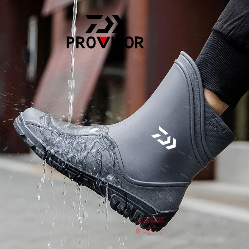 

New Daiwa Fishing Boots Men Hiking Rain Boots Waterproof Non-Slip Outdoor Fishing Wading Shoes Wear-Resistant Fishing Water Shoe